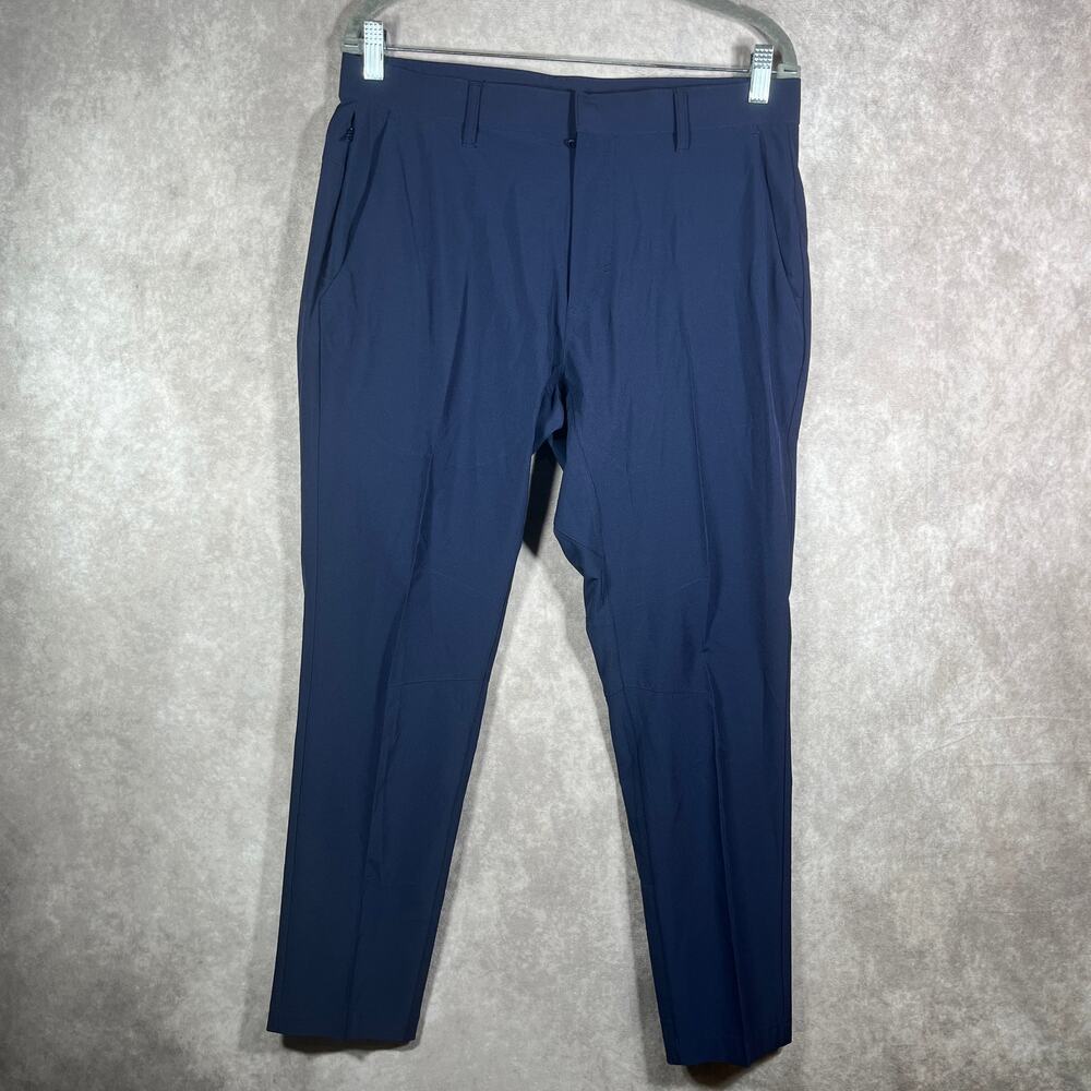 Fabletics Pants Mens 32 Navy Blue Chino Golf Straight Flat Front Athleisure